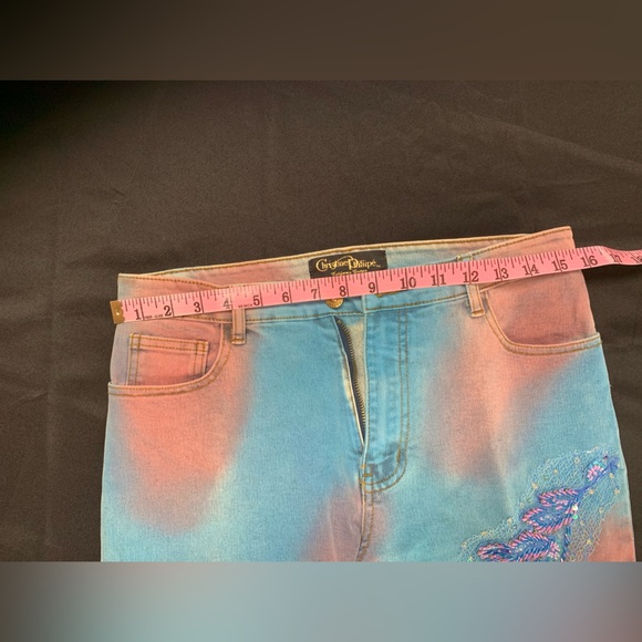 Christine Phillipe jeans with bead & sequins work Size 6 see pic for stains - Picture 7 of 11